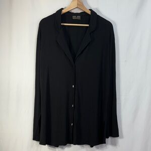 🏍️ Recliner Black knit  Button-Up Pajama Top